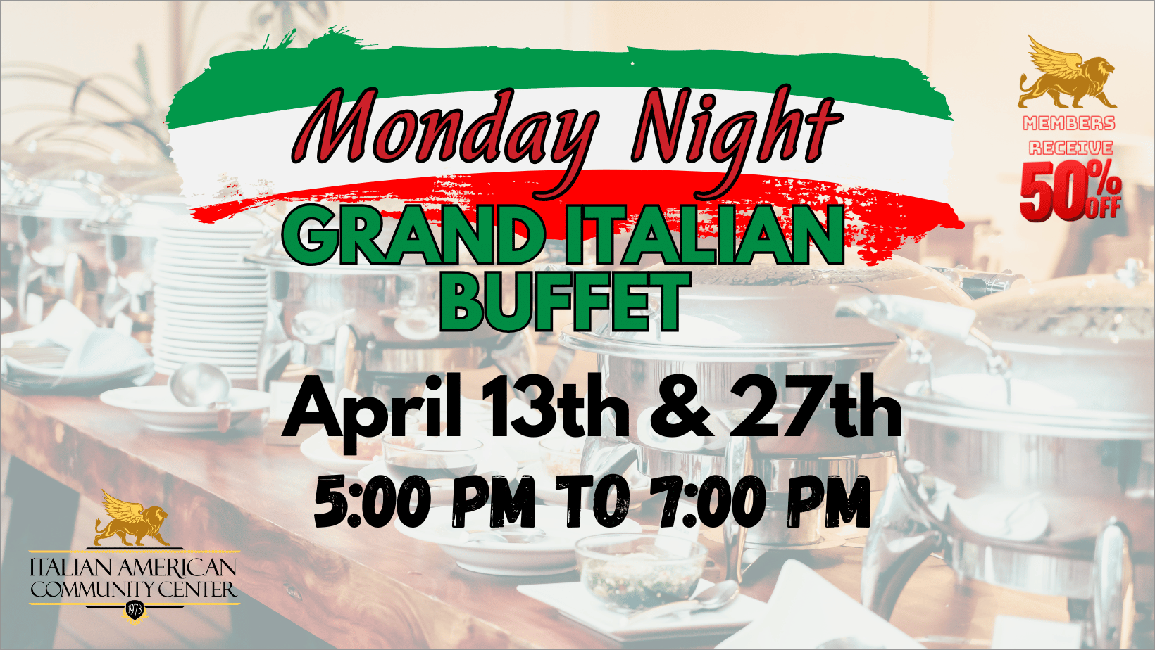 April 2026 Buffets - 13th & 27th